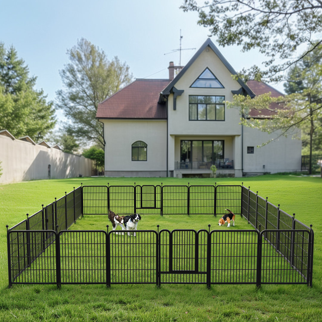 24 Panels Dog Playpen, 32 Inch Height in Heavy Duty, Indoor Outdoor Anti-Rust Dog Exercise Fence, Pet Playpen with Door